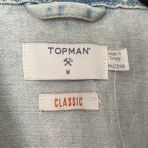 Topman Distressed Denim Jacket - Size M - NWT - Picture 2 of 10